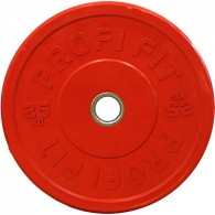 Диск для штанги каучуковый, красный, PROFI-FIT D-51, 25 кг