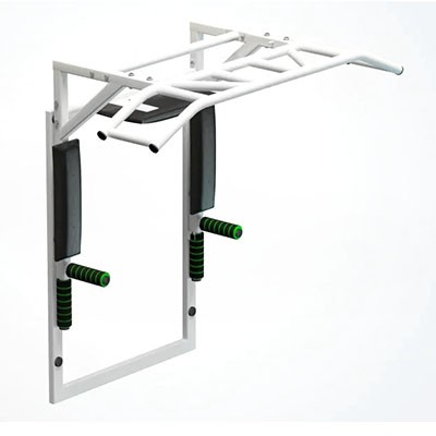 Турник-брусья-пресс на раме Прометей разборный с доп. хватами цв. белый